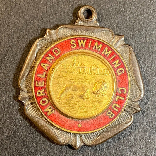 Moreland Swimming Club (PA?) Medal / Pendant Enamel 31mm 20g c1977-80's