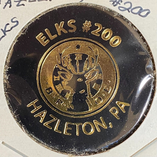 Hazelton, PA Elks #200 c1970's-80's Plastic "Good for One Free Drink" Token