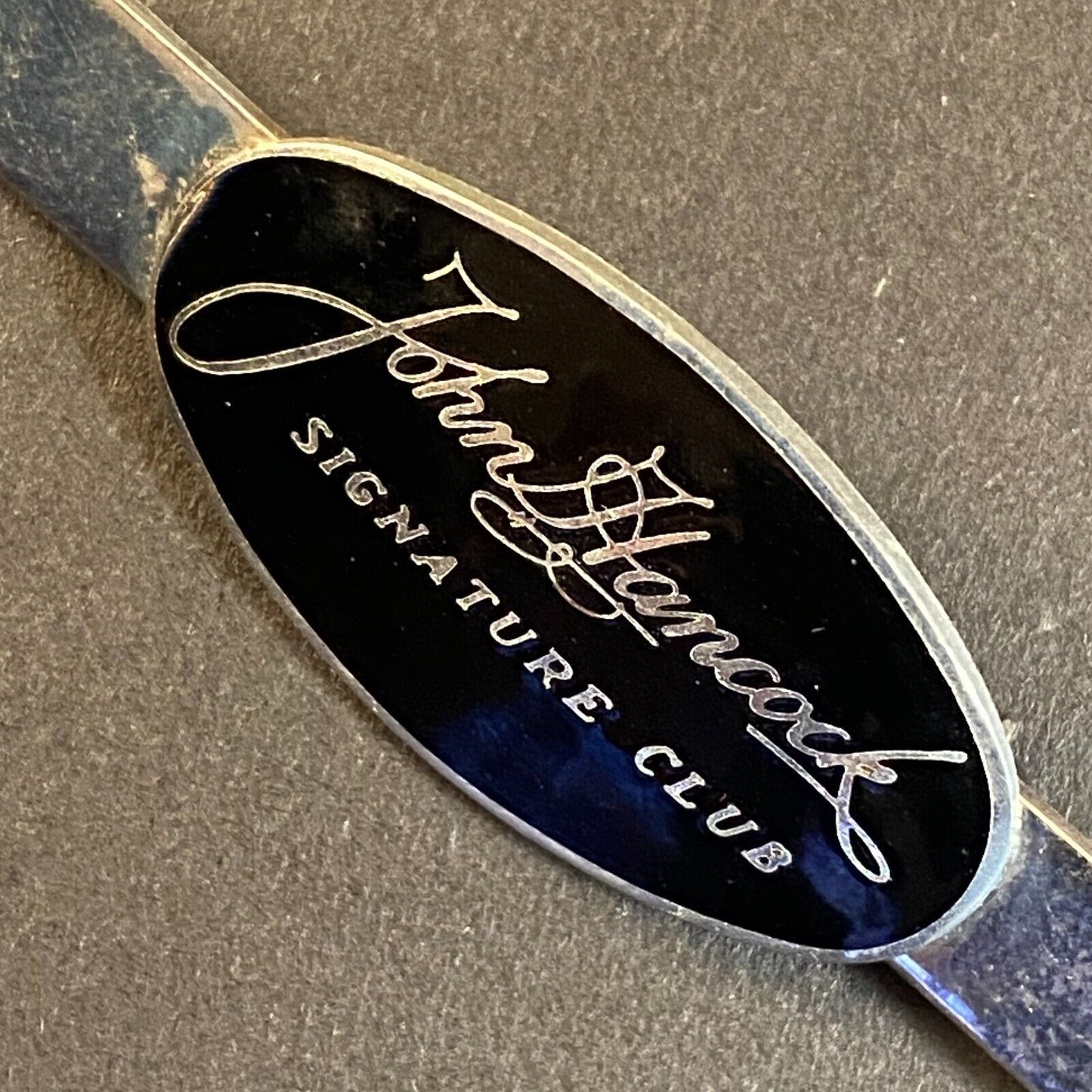 John Hancock Signature Club Color Enameled Lapel / Tie Pin 31mm c1971 Scarce