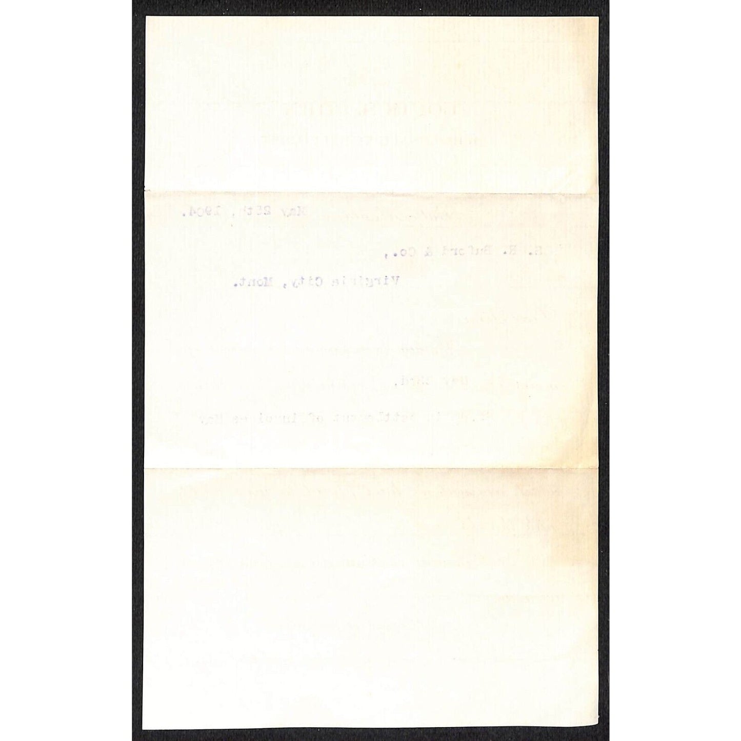 Louis S. Cohn Wholesale Tobacconist 1904 Butte, Montana Receipt Buford*
