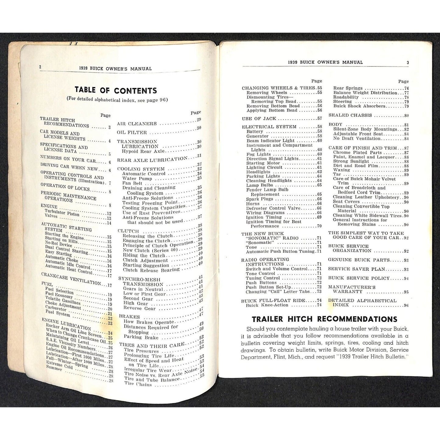 1939 "Your Buick - What it Can Do for You - What You Can Do for It" Booklet 96pp