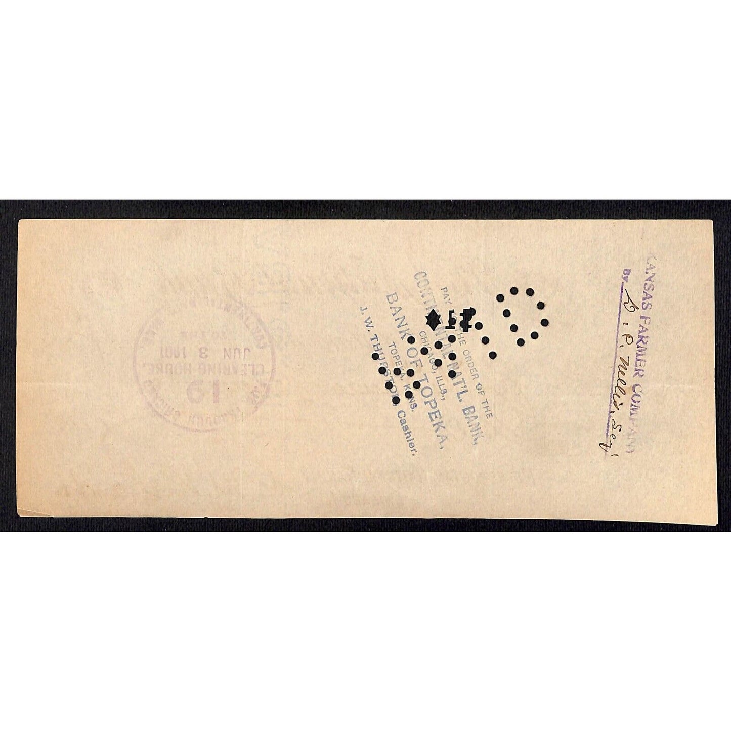 FNB Urbana, IL $1 1901 Bank Check Revenue Stamp w/ University Bldg. Vignettes