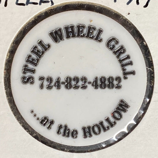 Butler, PA "Steel Wheel Grill at the Hollow" Plastic Token G/F One Mixed Drink