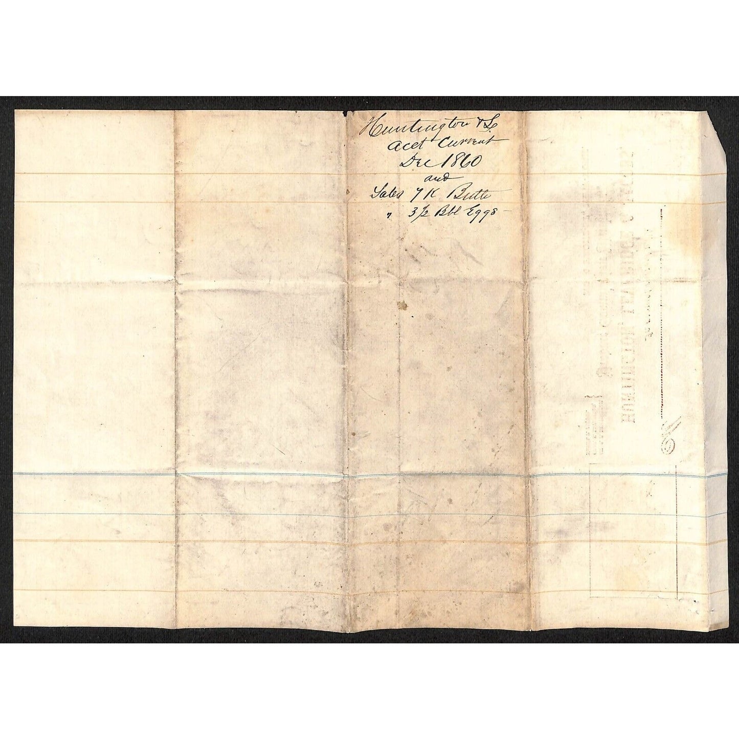 Huntington, Leveridge (Jacobs) NYC 1860 J.J. Cover, Johnsville, OH* Billhead