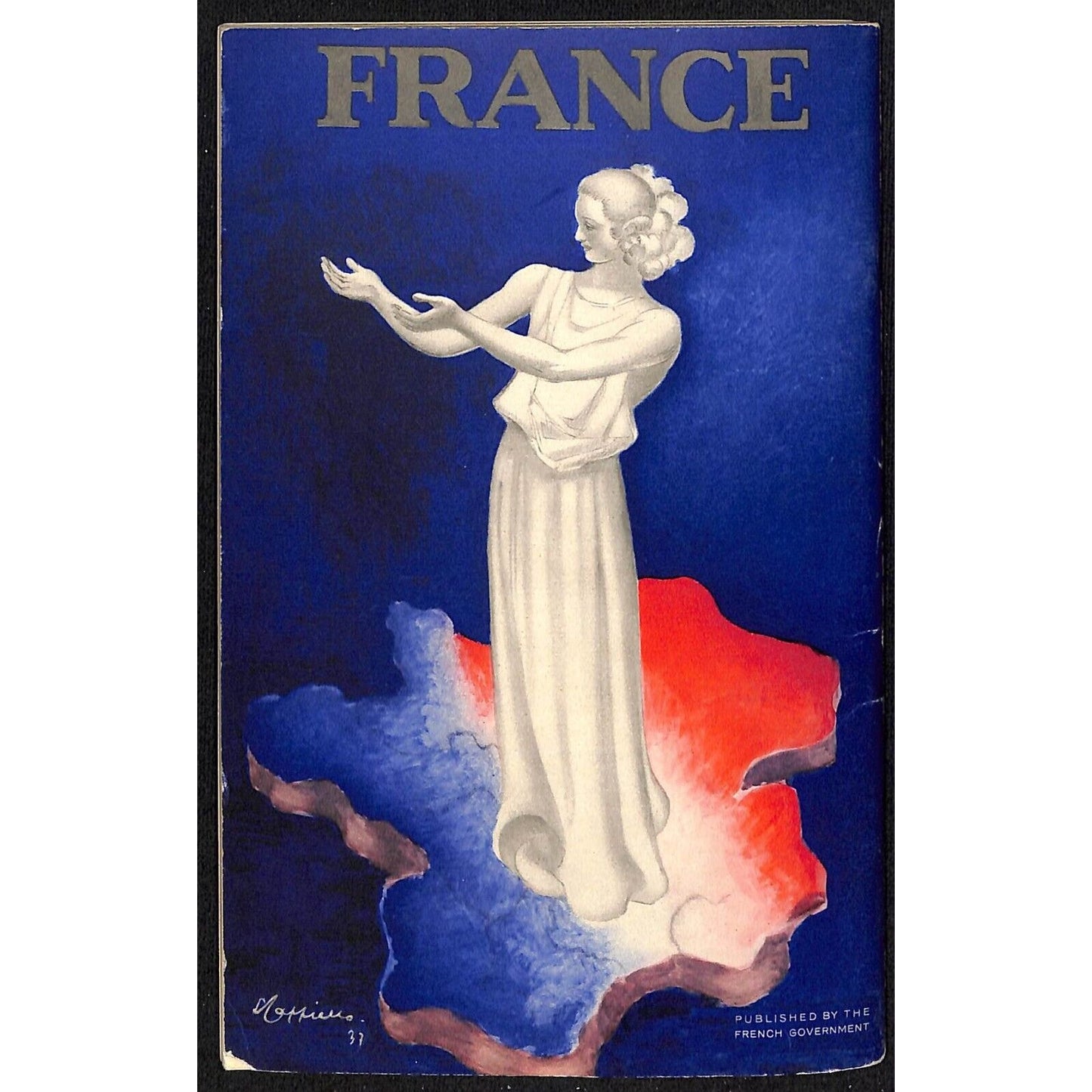 c1938 France Travel Brochure 31pp w/ Leonetto Cappiello Marianne Cover Art