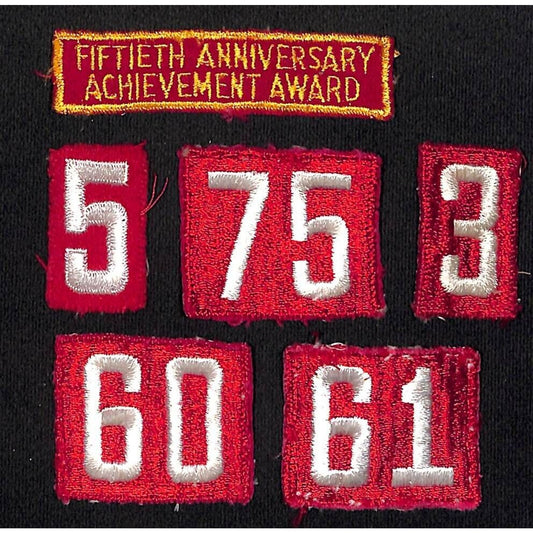 Boy Scouts BSA Group of Numbers & Fiftieth Anniversary Achievement Award Patch