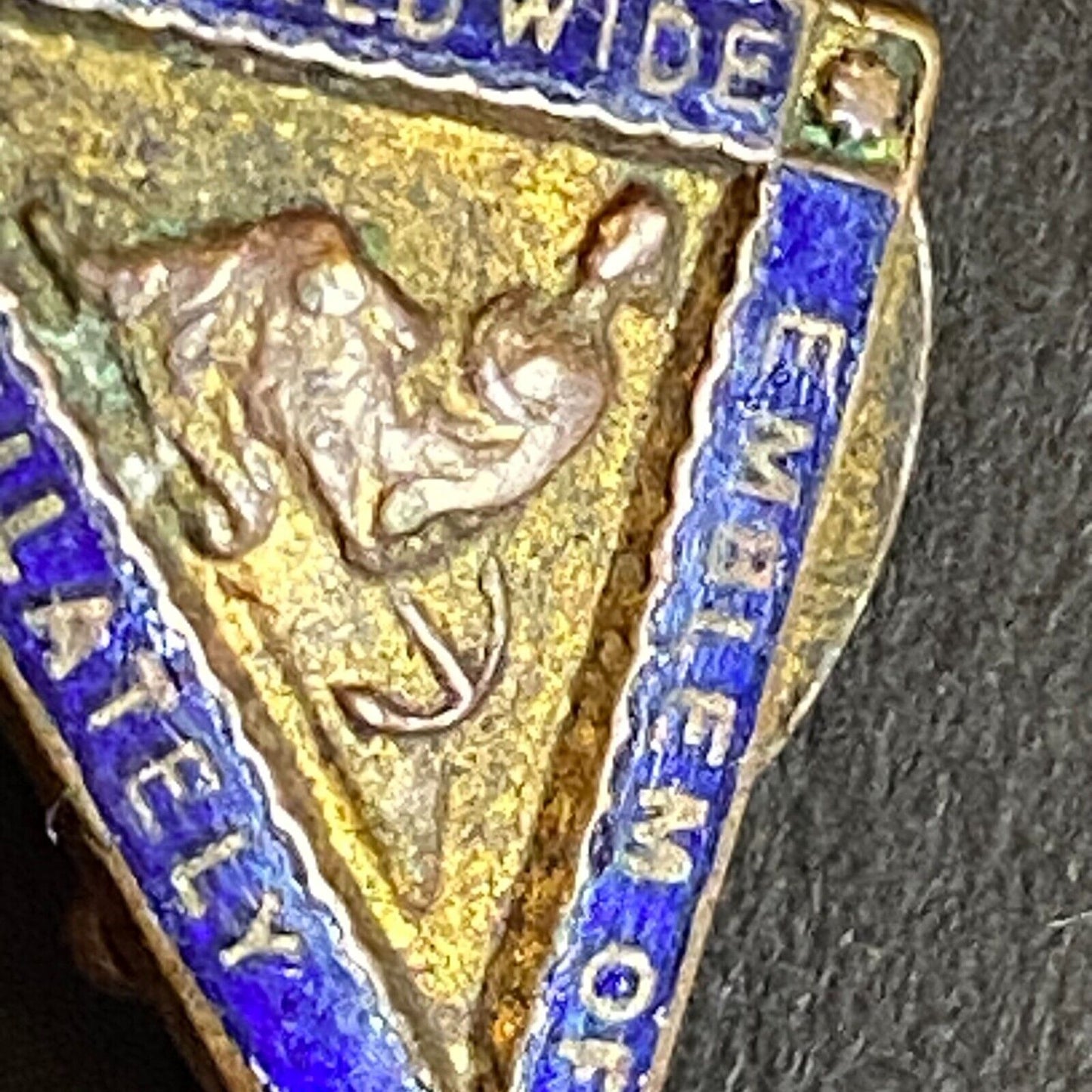 "The Worldwide Emblem of Philately Color Enameled Lapel Pin 26mm Scarce