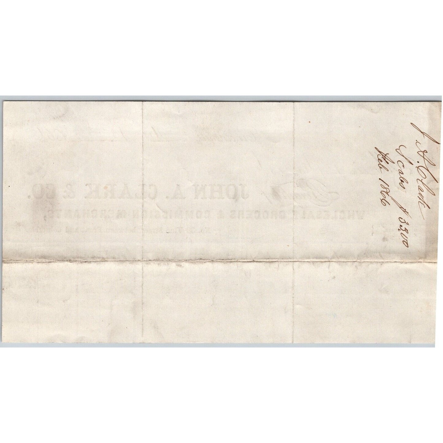 John A. Clark & Co. Grocer Cincinnati 1866 Billhead VGC Scarce