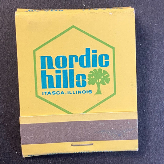 Nordic Hills (Country Club) Chicago & Itasca, IL c1968 Full Matchbook VGC