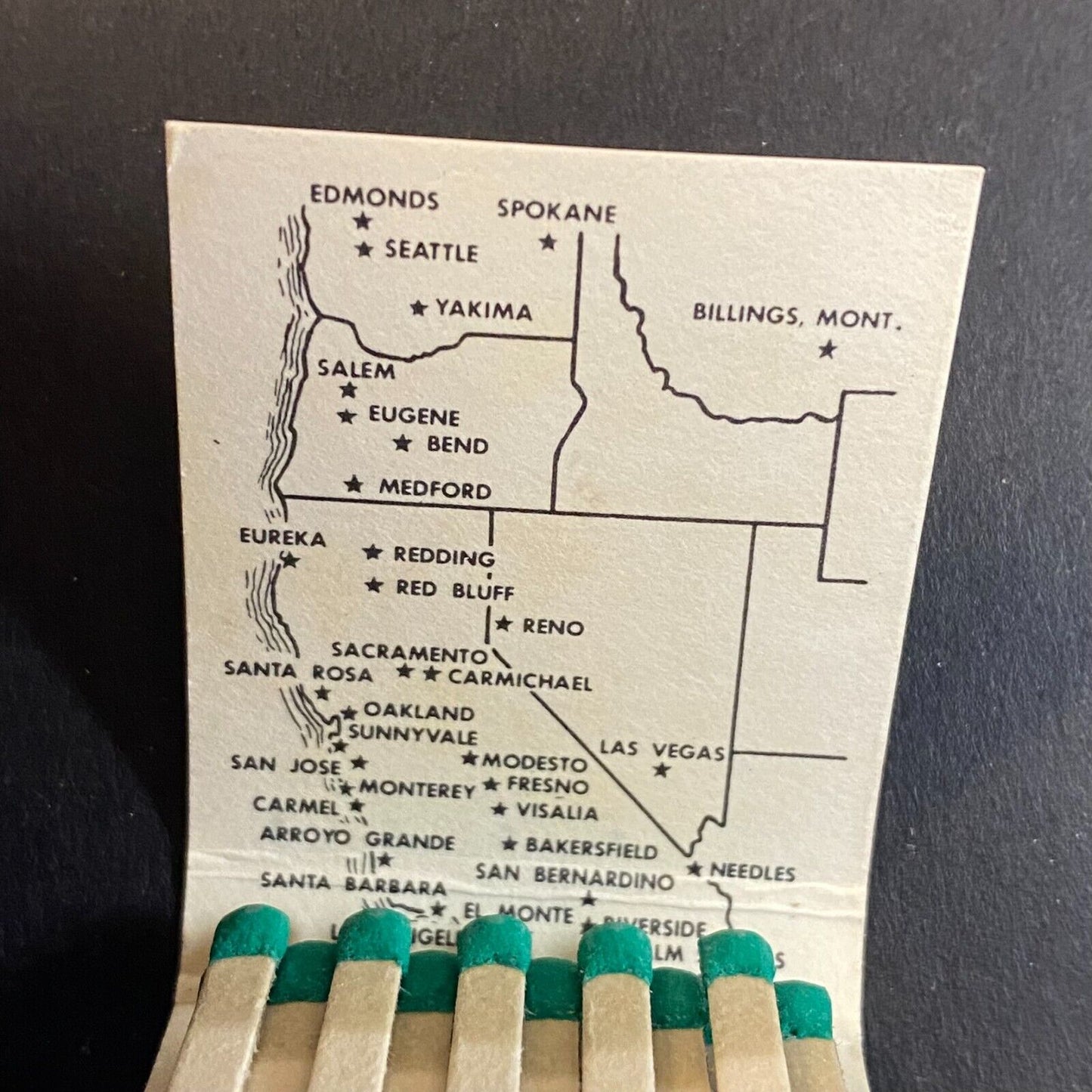 Sambo's Pancakes w/ Tiger & Map Full Matchbook c1960's-73