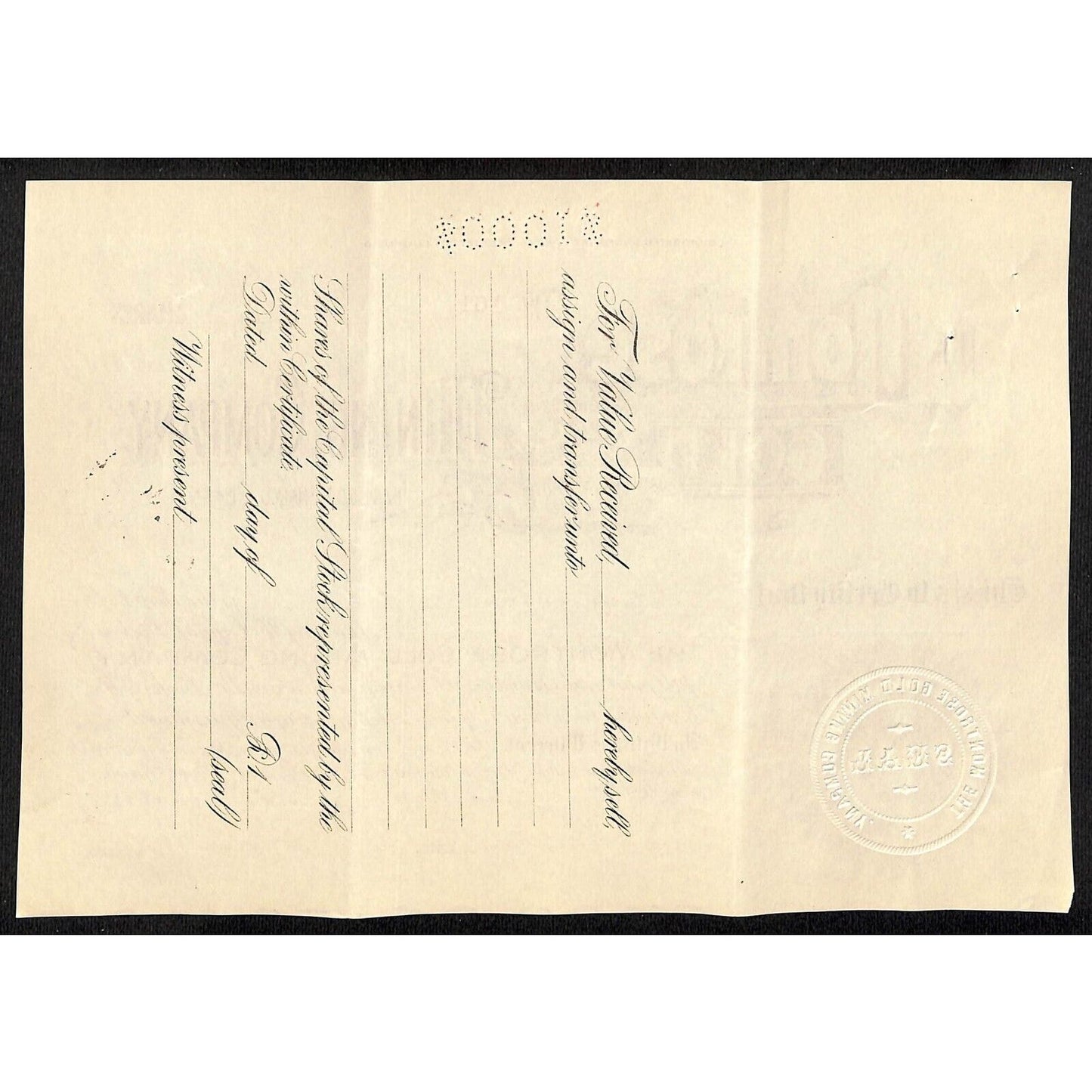 Montrose Gold Mining Co. 1899 Stock Certificate w/ Warren Woods Sig. #161