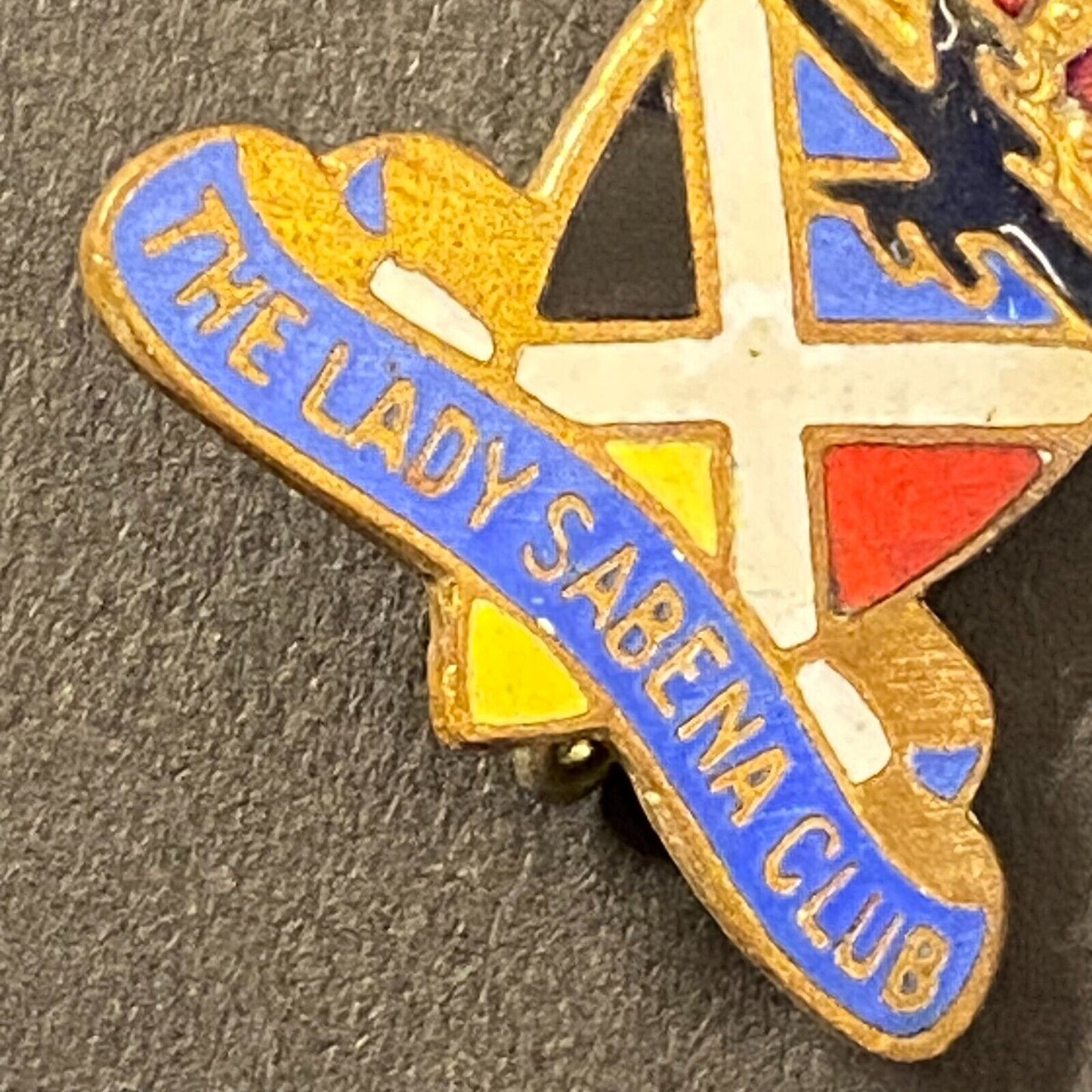 "The Lady Sabena Club" Belgian Airline Color Enameled Lapel Pin 21mm
