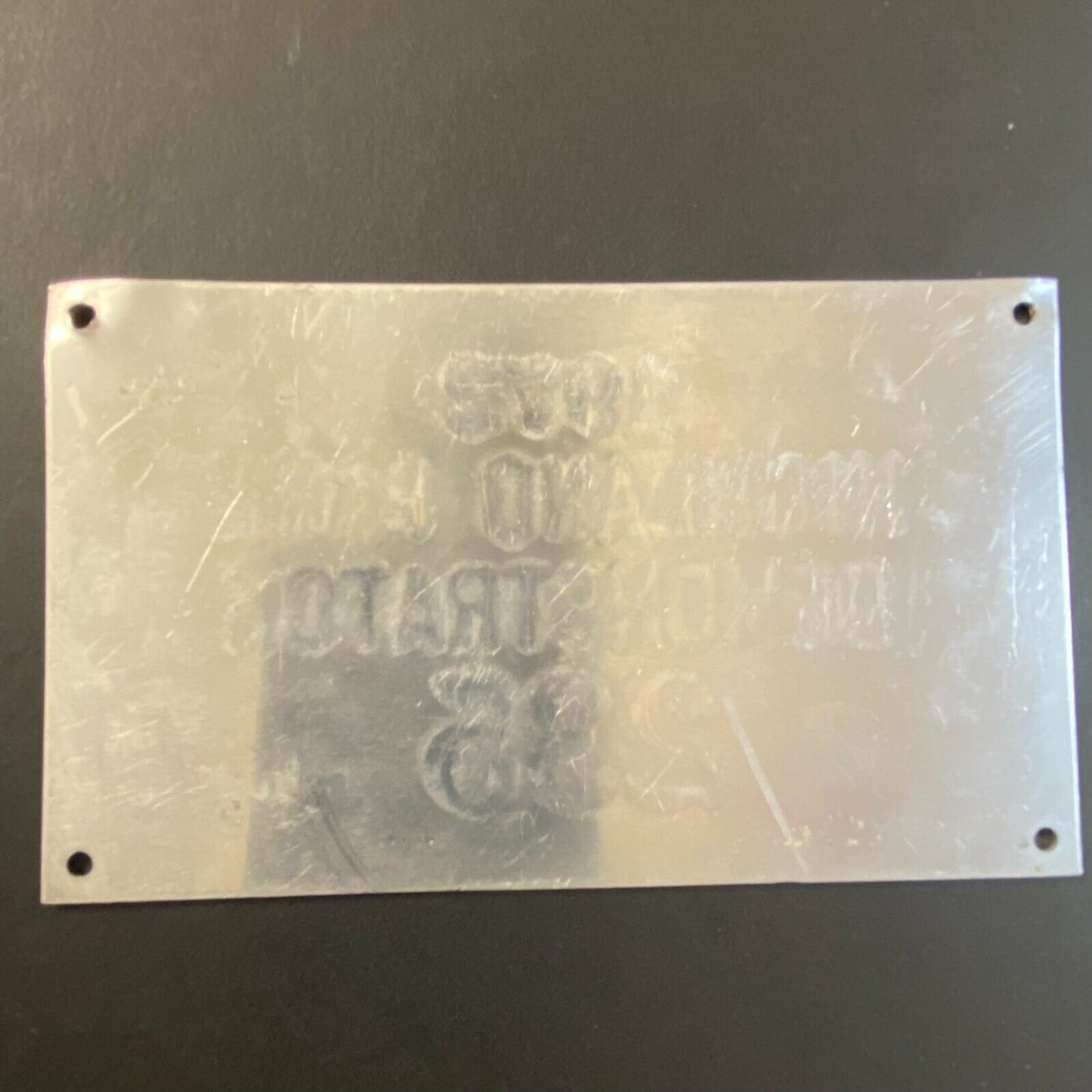 1972 Highland Park Demonstrator Dealer? License Tag Medallion #235 Alum 3" x 5"