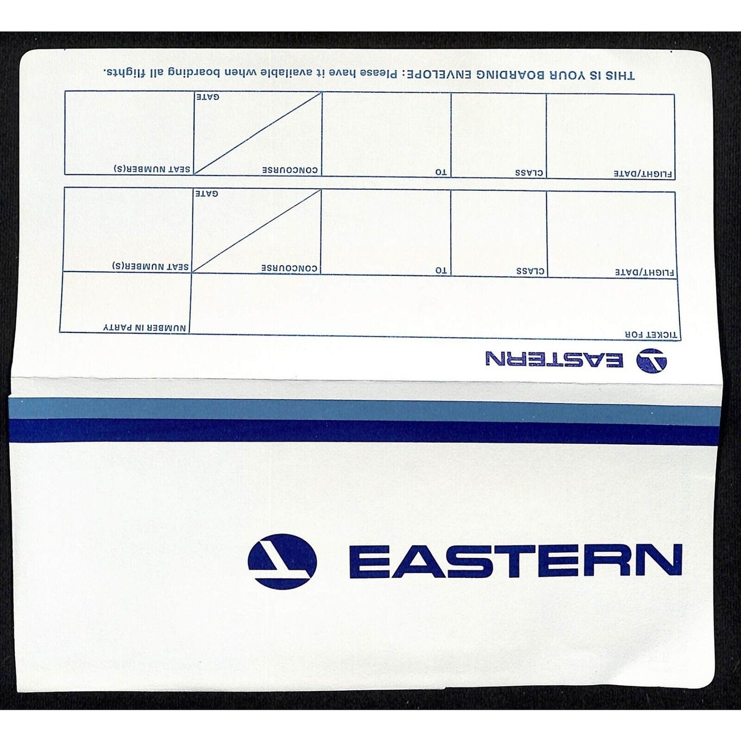 Eastern Airlines c1969 - 1970 Ticket Holder / Boarding Envelope VGC