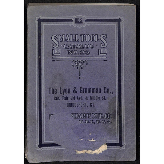 Brown & Sharpe Catalog No. 26 Small Tools 399pp w/ Prices c1915 Scarce