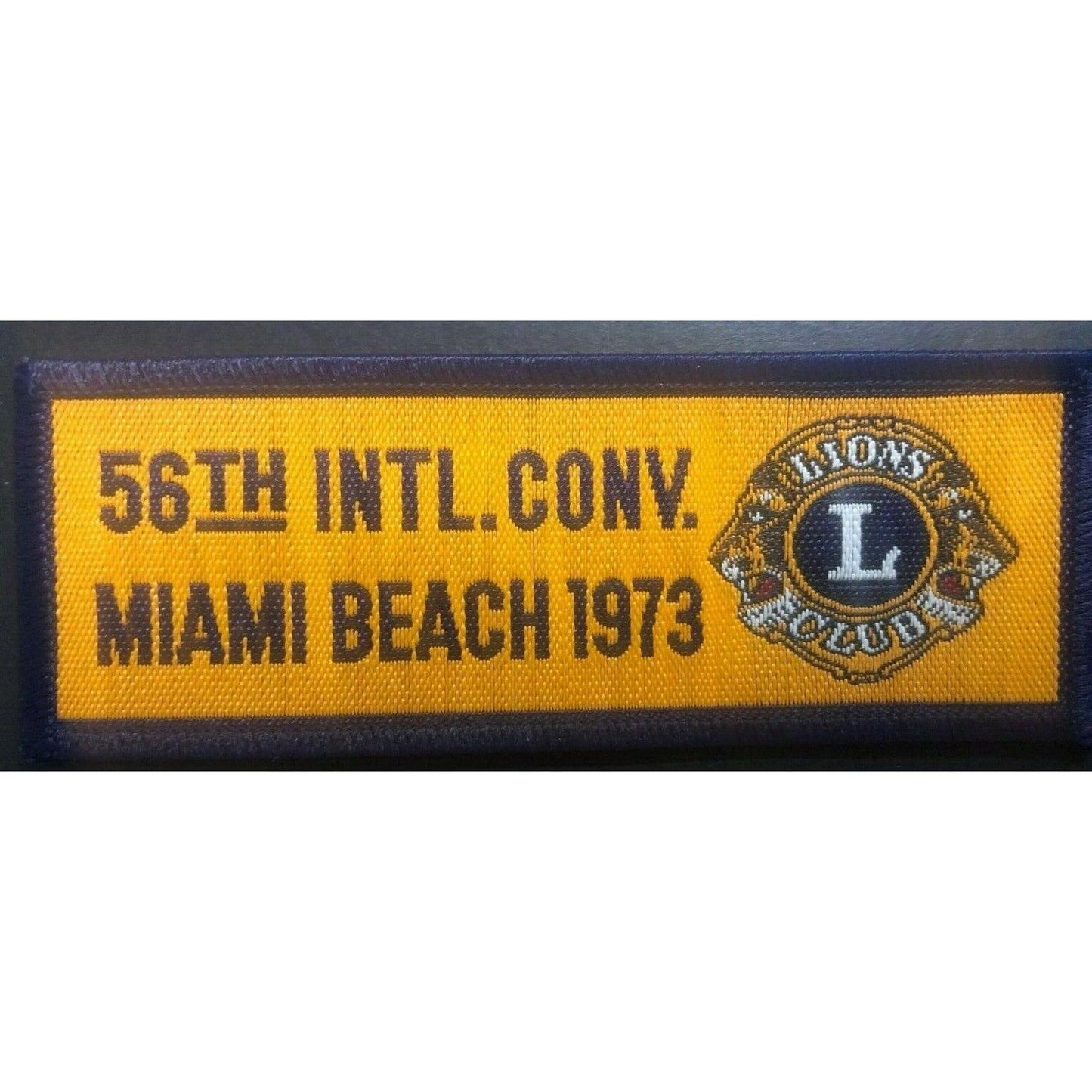 Vintage Lions Club "56th Intl. Conv. Miami Beach 1973" Embroidered Patch