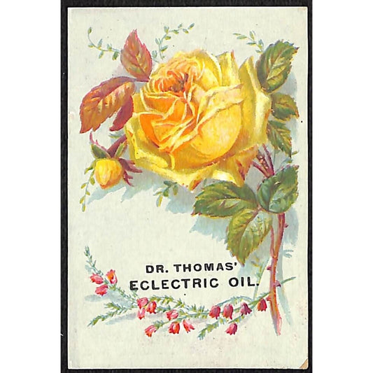 Dr. Thomas' Electric Oil Victorian Trade Card Quack Medicine w/ Ailment List