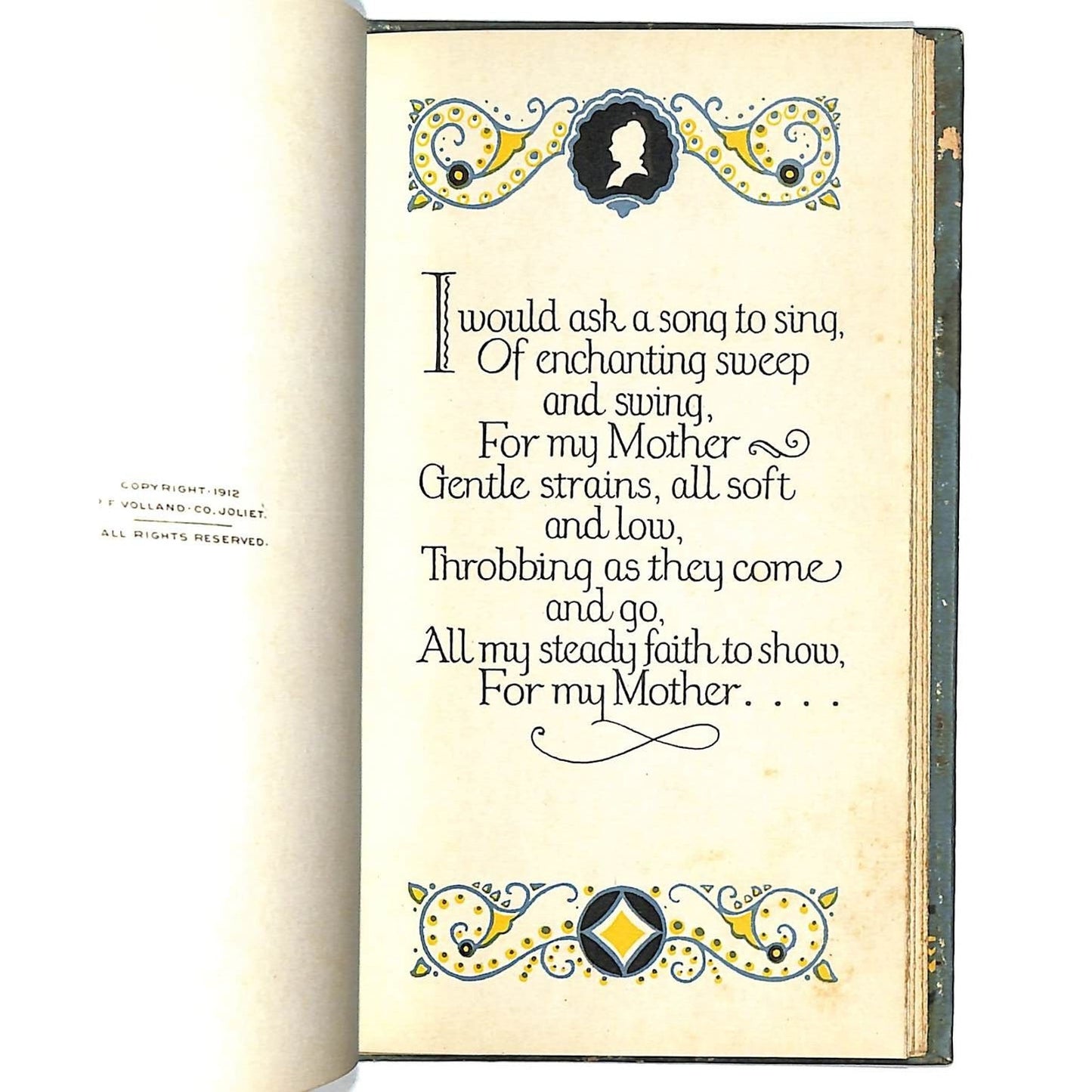 c1912 "For My Mother" HC Gift Book Wilbur D. Nesbit 12pp VGC