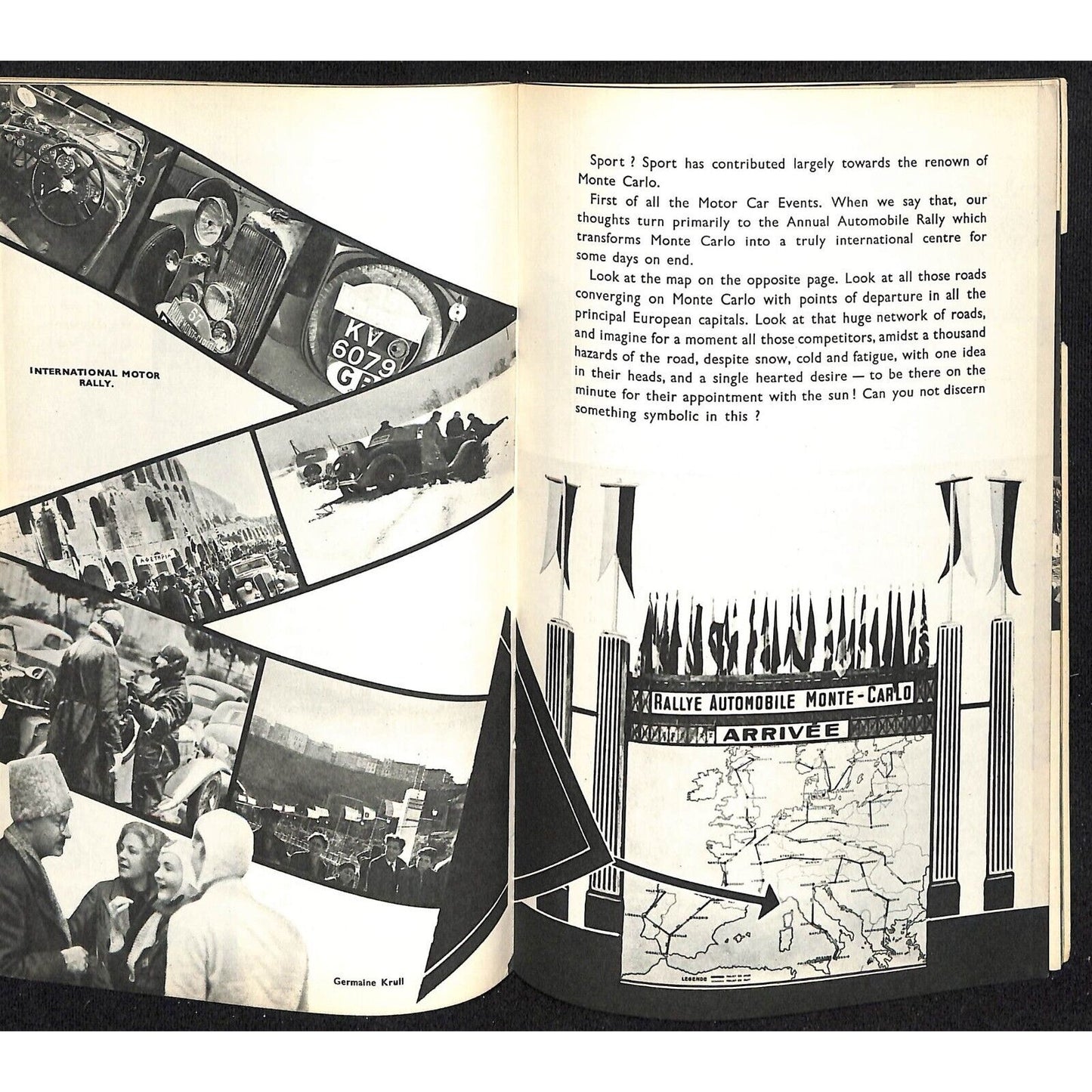 c1930's "Principauté de Monaco" Travel Brochure 32pp + Fold-Out Centerfold Pages