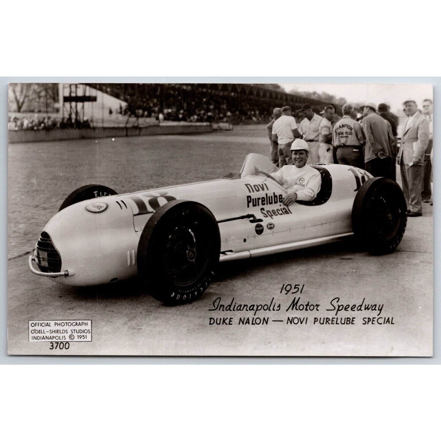Indianapolis Motor Speedway 1951 Duke Nalon RPPC* O'Dell-Shields Postcard VGC