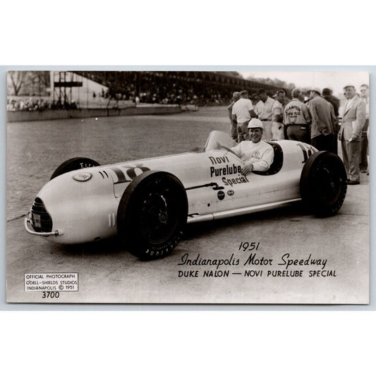 Indianapolis Motor Speedway 1951 Duke Nalon RPPC* O'Dell-Shields Postcard VGC