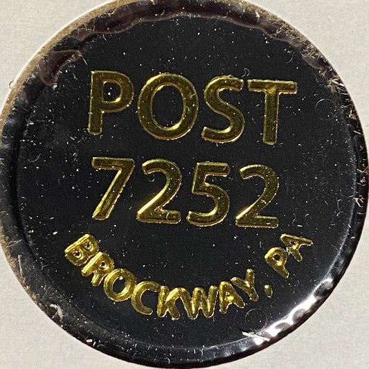Brockway, PA VFW Post 7252 Plastic Drink Token G/F One Can Soda