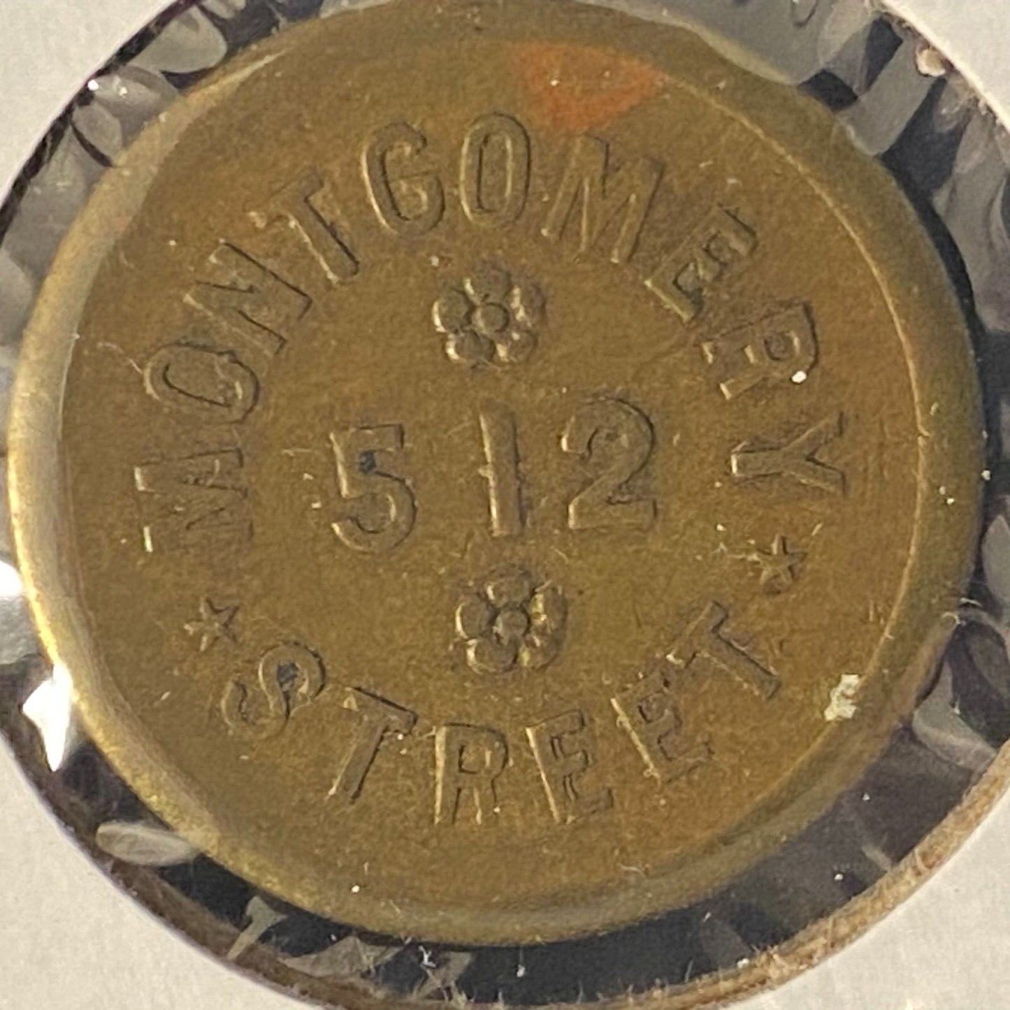 Bernhard Phone Slug / 512 Montgomery Street SF, CA Brass 21mm 4.3g Token c1907*