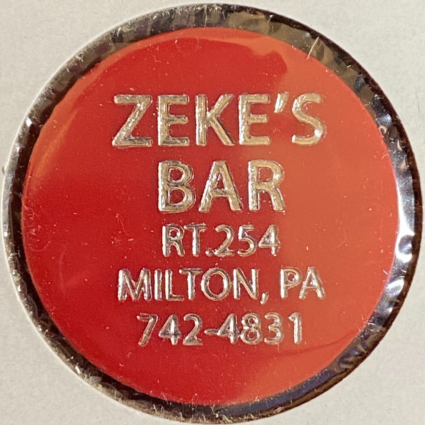 Milton, PA Zeke's Bar Plastic Token Good For Draft Beer