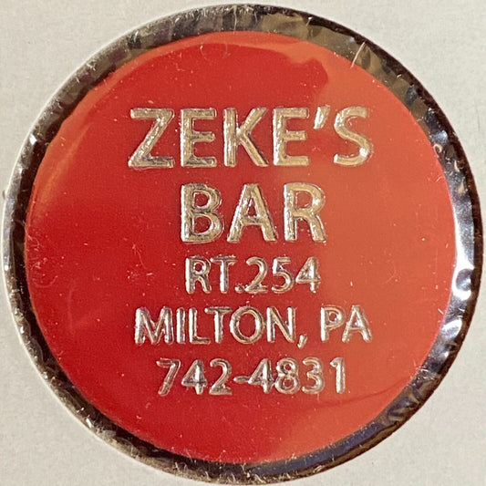 Milton, PA Zeke's Bar Plastic Token Good For Draft Beer