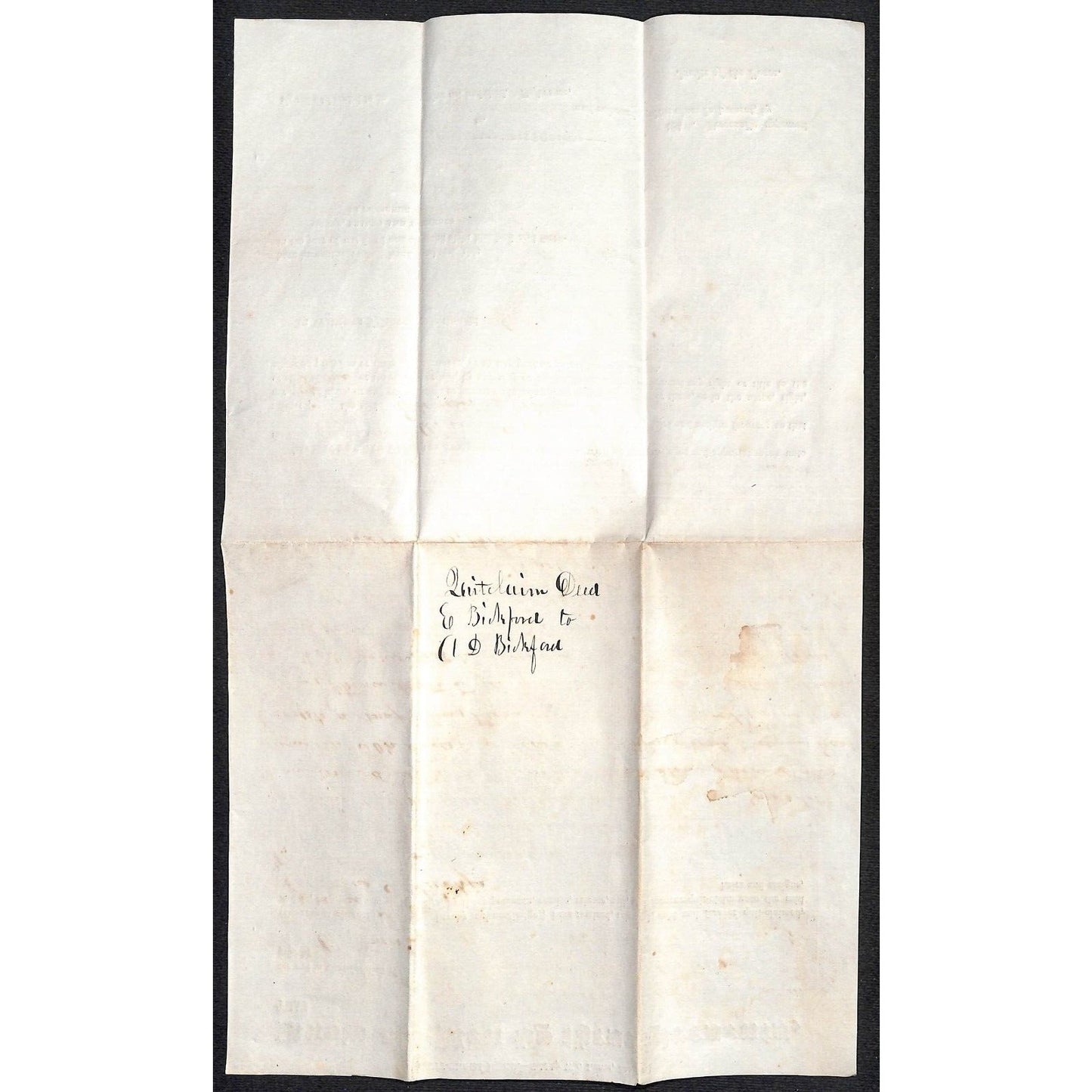 1850 Artimas D. Bickford / Knowlton* Newburgh, ME Quit Claim Deed Elizabeth