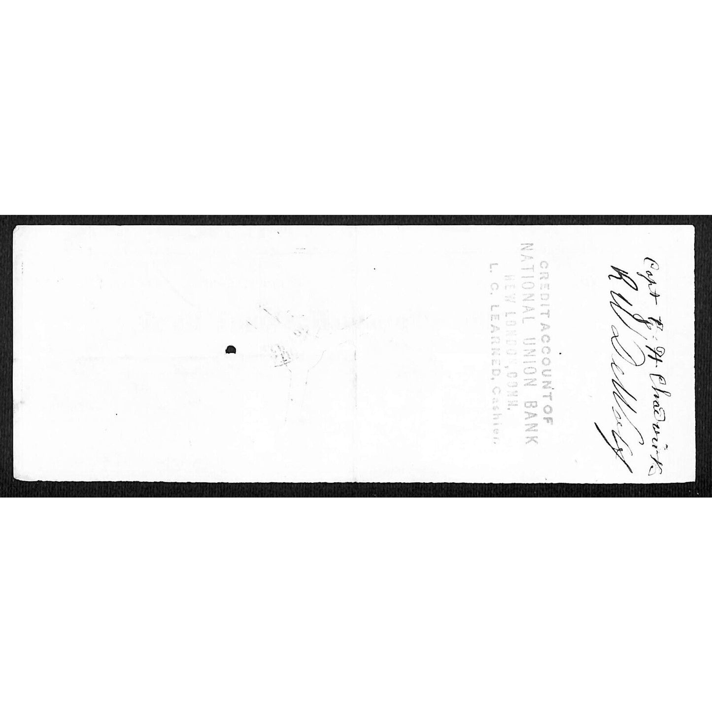 James A. Bill* 1875 Thames National Bank Lyme CT on Rev Stamp Check Stock (#23)