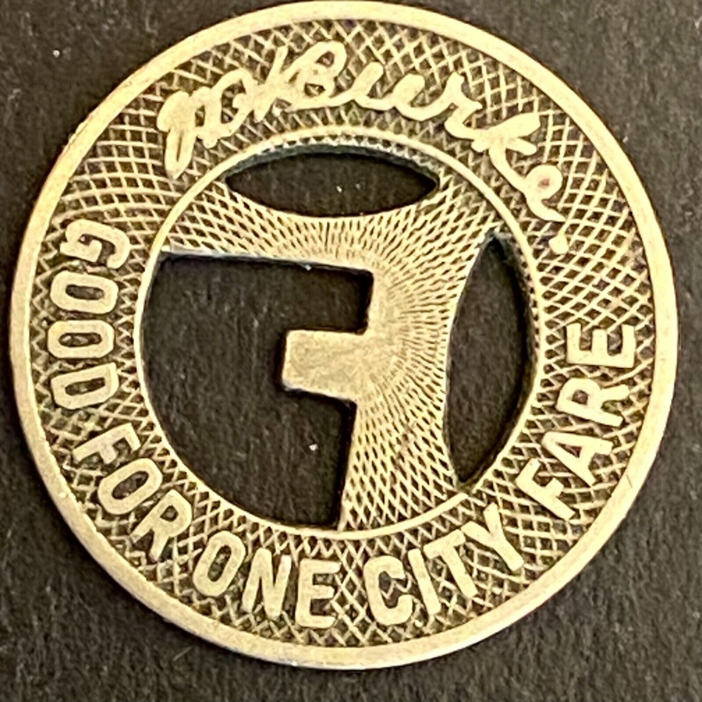 Northern Texas Traction Co. Ft. Worth G/F One City Fare Transit Token 1920 16mm