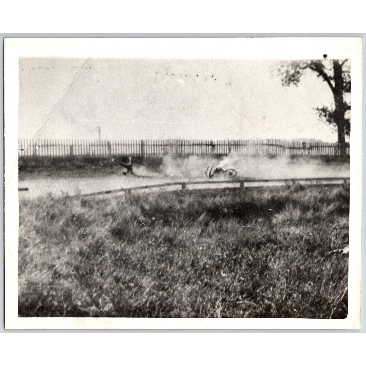 c1940's Dirt Track Auto Racing Crash 8" x 10" Photo