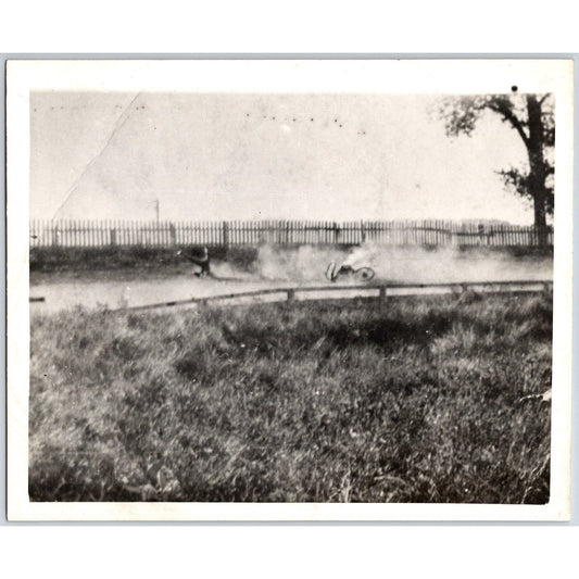 c1940's Dirt Track Auto Racing Crash 8" x 10" Photo