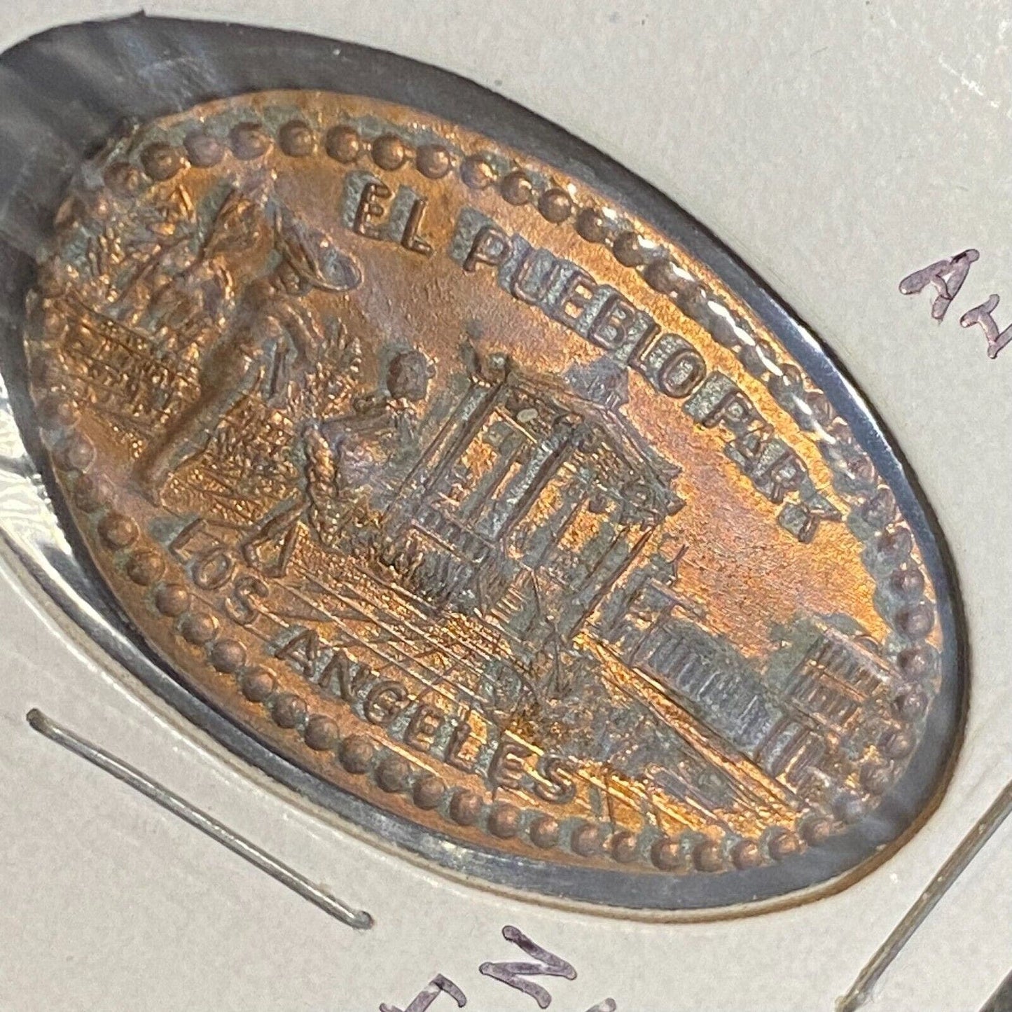 El Pueblo Park, Los Angeles Elongated "Zinc Issue" Penny Souvenir Scarce