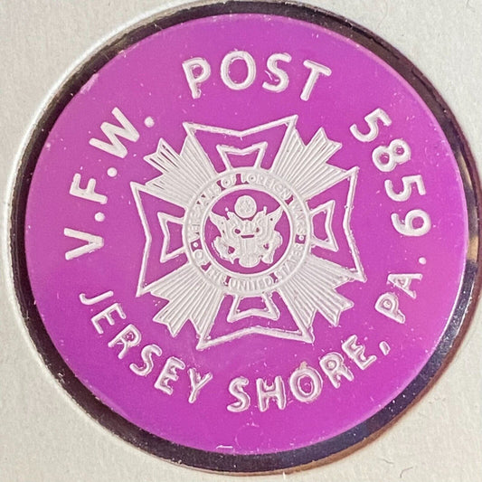 Jersey Shore, PA V.F.W. 5859 c1970's-80's Plastic "G/F One Pitcher" Token