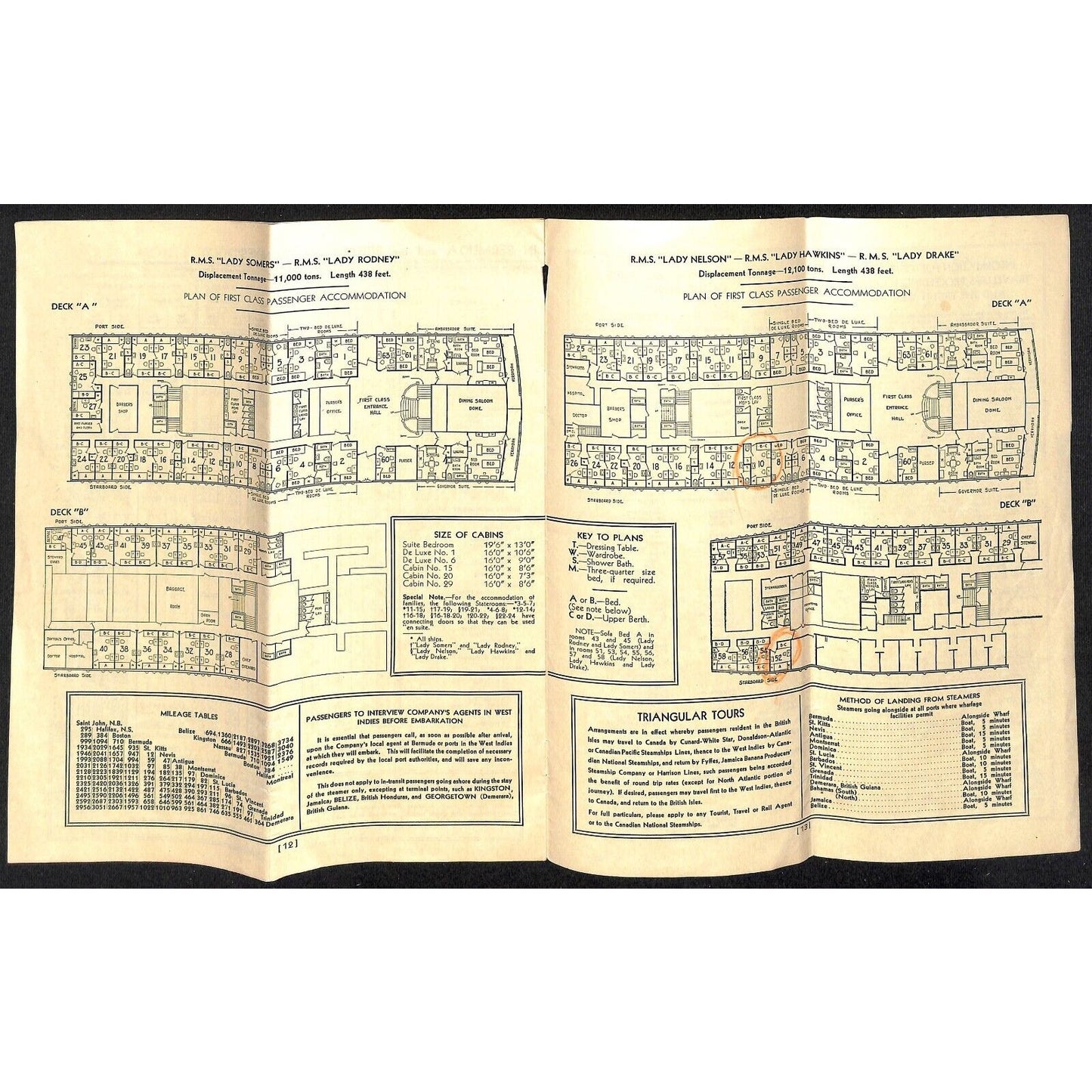 Canadian National Steamships "Lady Liners" 1936 Bermuda West Indies Brochure 15p