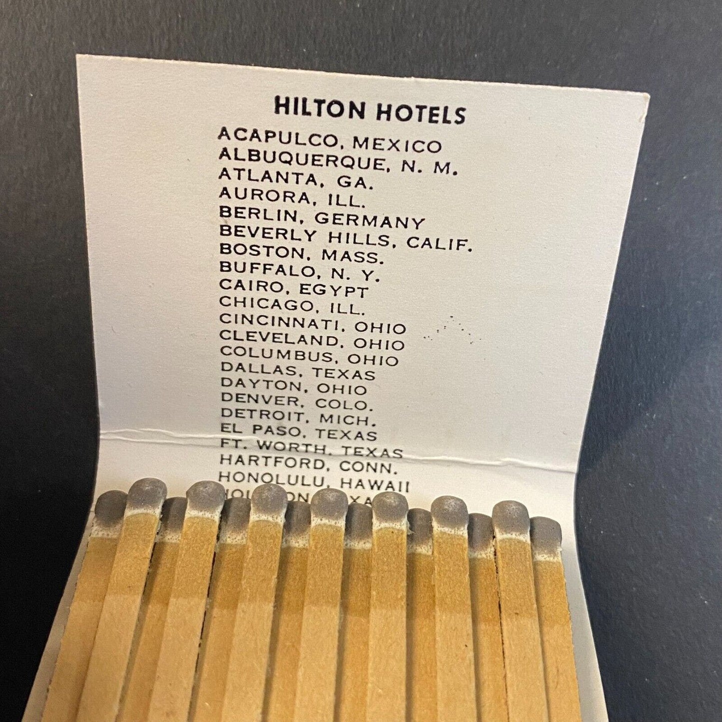 Hilton Hotels Presidents' Walk McCormick Place c1973-1980's Full Matchbook VGC
