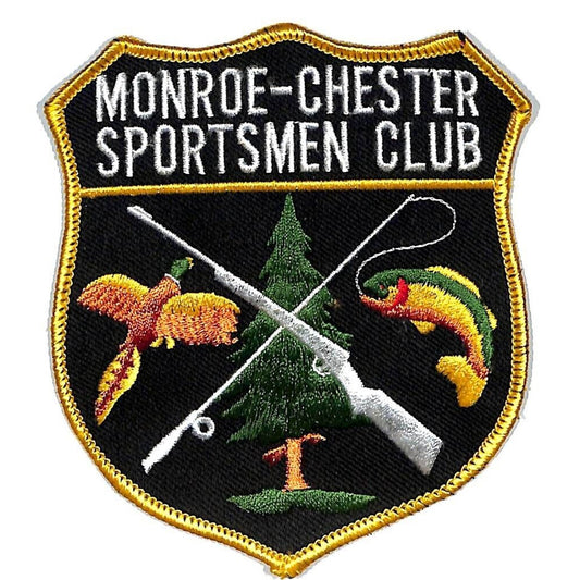 Monroe Chester Sportsmen Club Vintage Emb. Patch 4.25" VGC NOS c1980's Bird Fish
