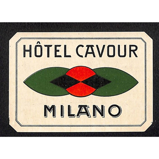Hotel Cavour Milano Original Luggage Label Unused Scarce VGC