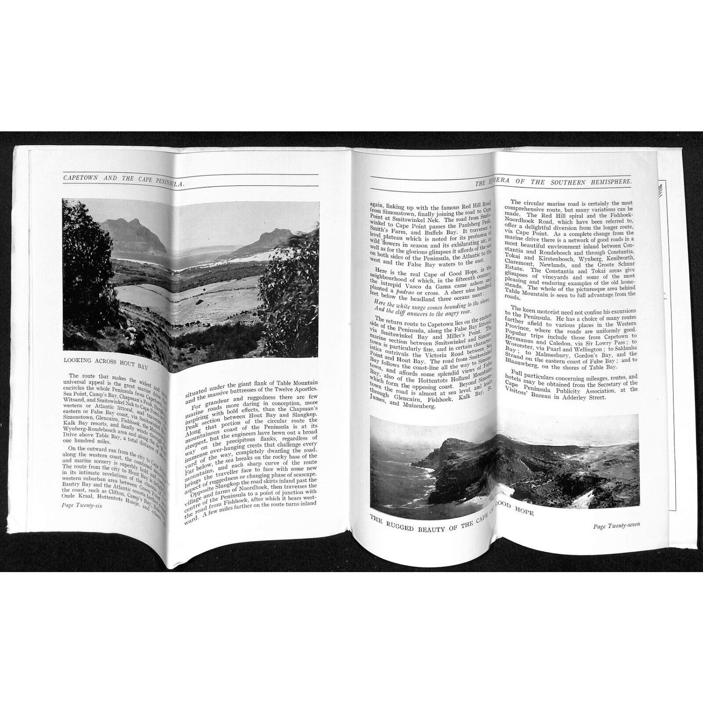 1930 Capetown & The Cape Peninsula Pictorial Travel Brochure w/ RR Map 32pp