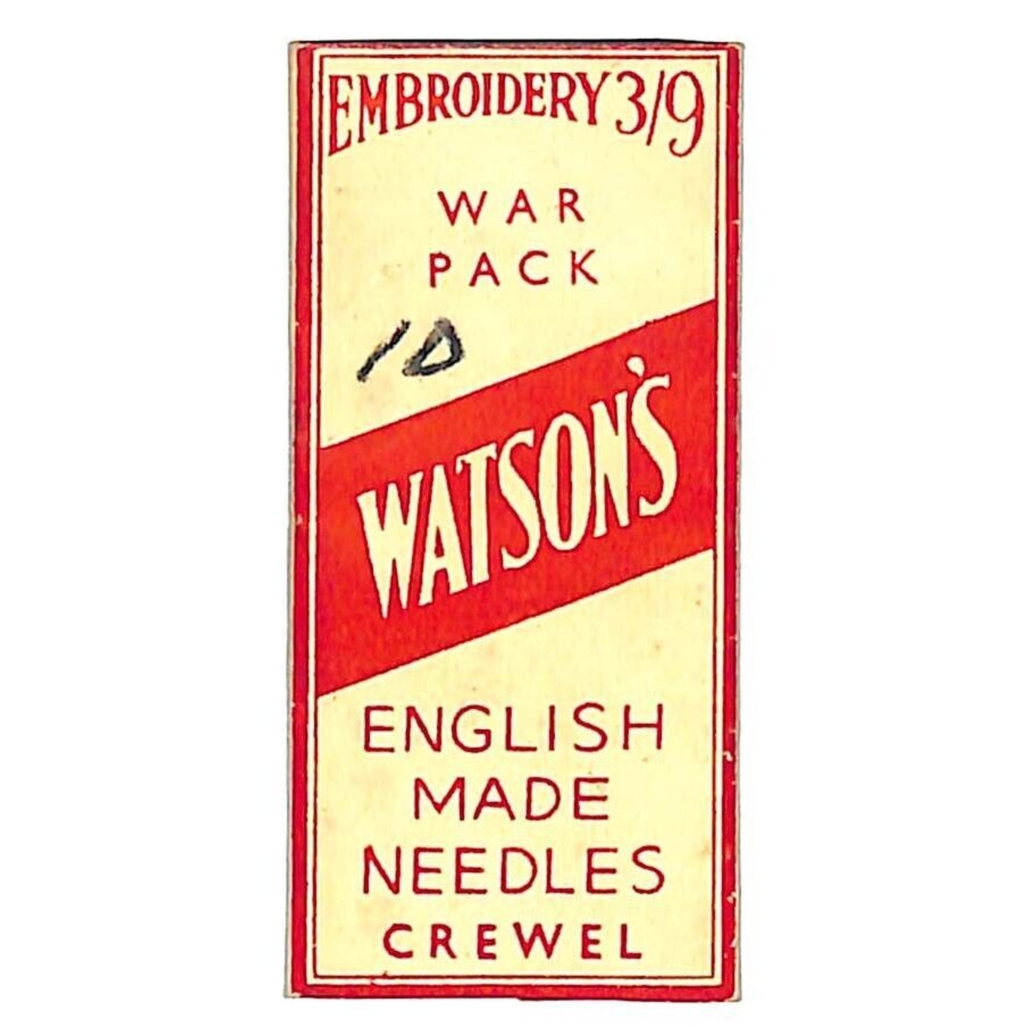 Watson's Church Brand "War Pack" Embroidery Needle Packet NOS WWII Era VGC