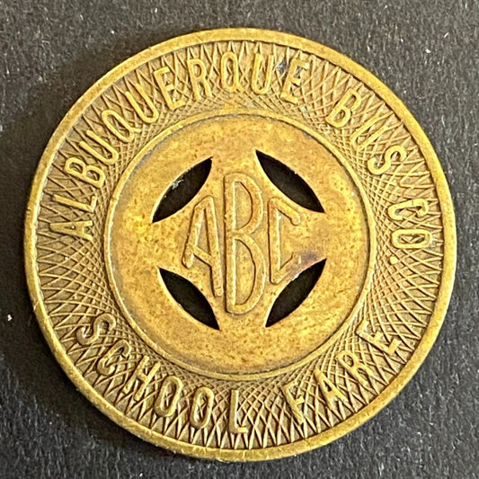 Albuquerque Bus Co. "Good on School Days Only" Transit Token - 23mm (#6)