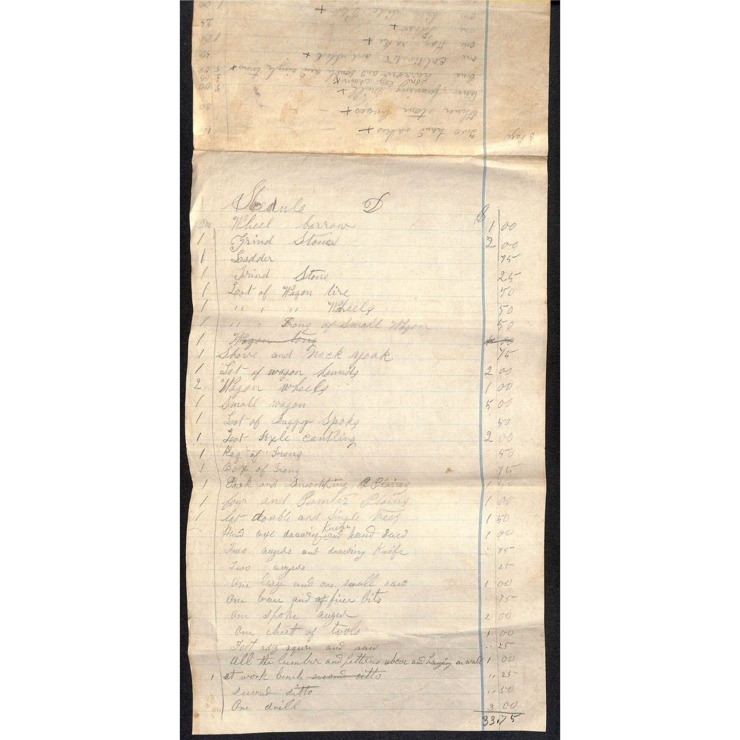 3 Farm Livestock / Tools Auction Inventory Lists Jacob & Isaac John Truman c1887