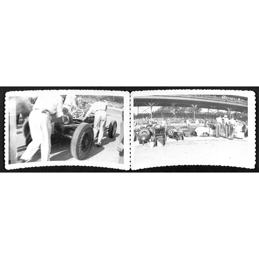 Les Anderson at Pits 1949 Indianapolis 500 Pair of Photos Scarce