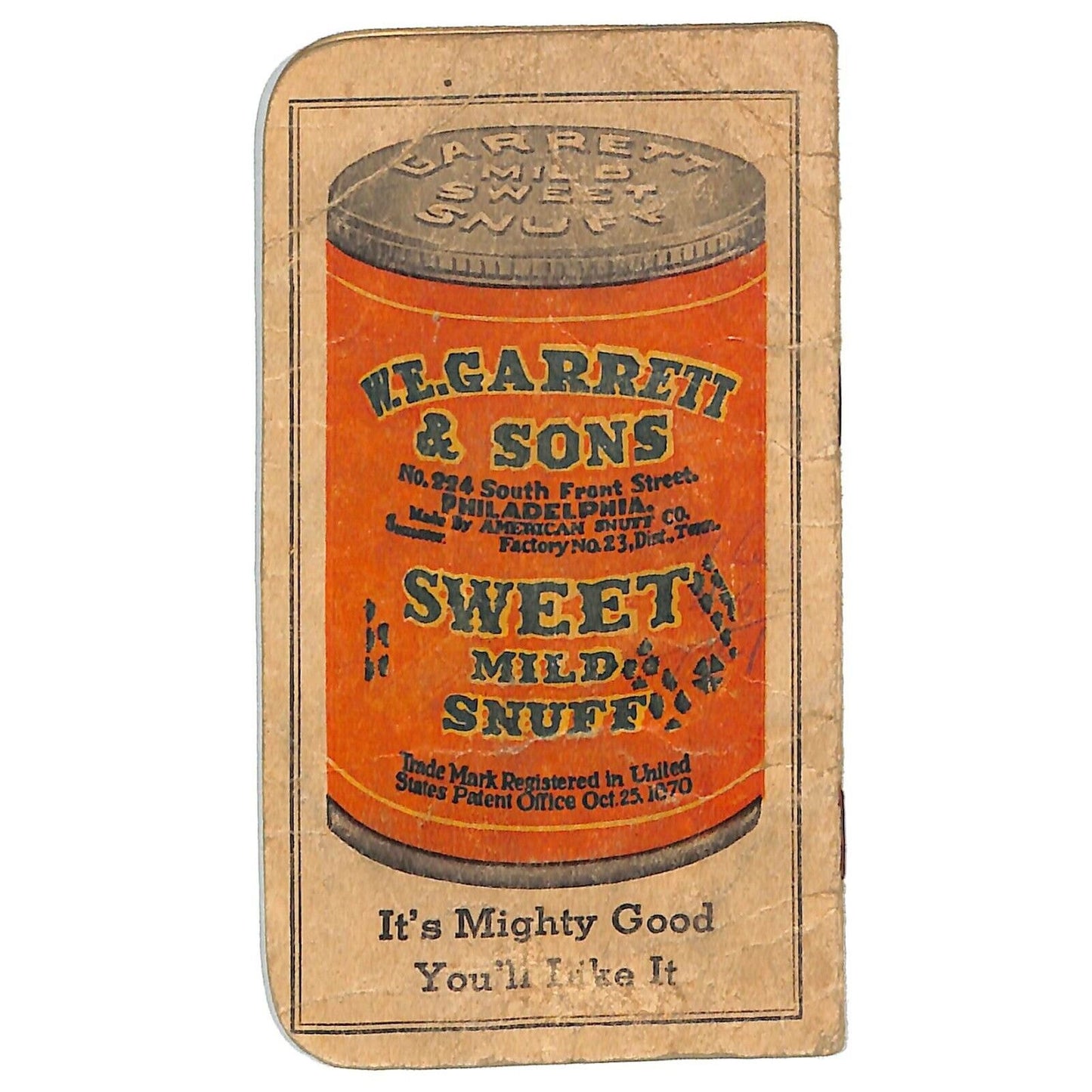 W.E. Garrett & Sons - Scotch Snuff - Sweet Mild Snuff Notepad 12pp 1946 Calendar