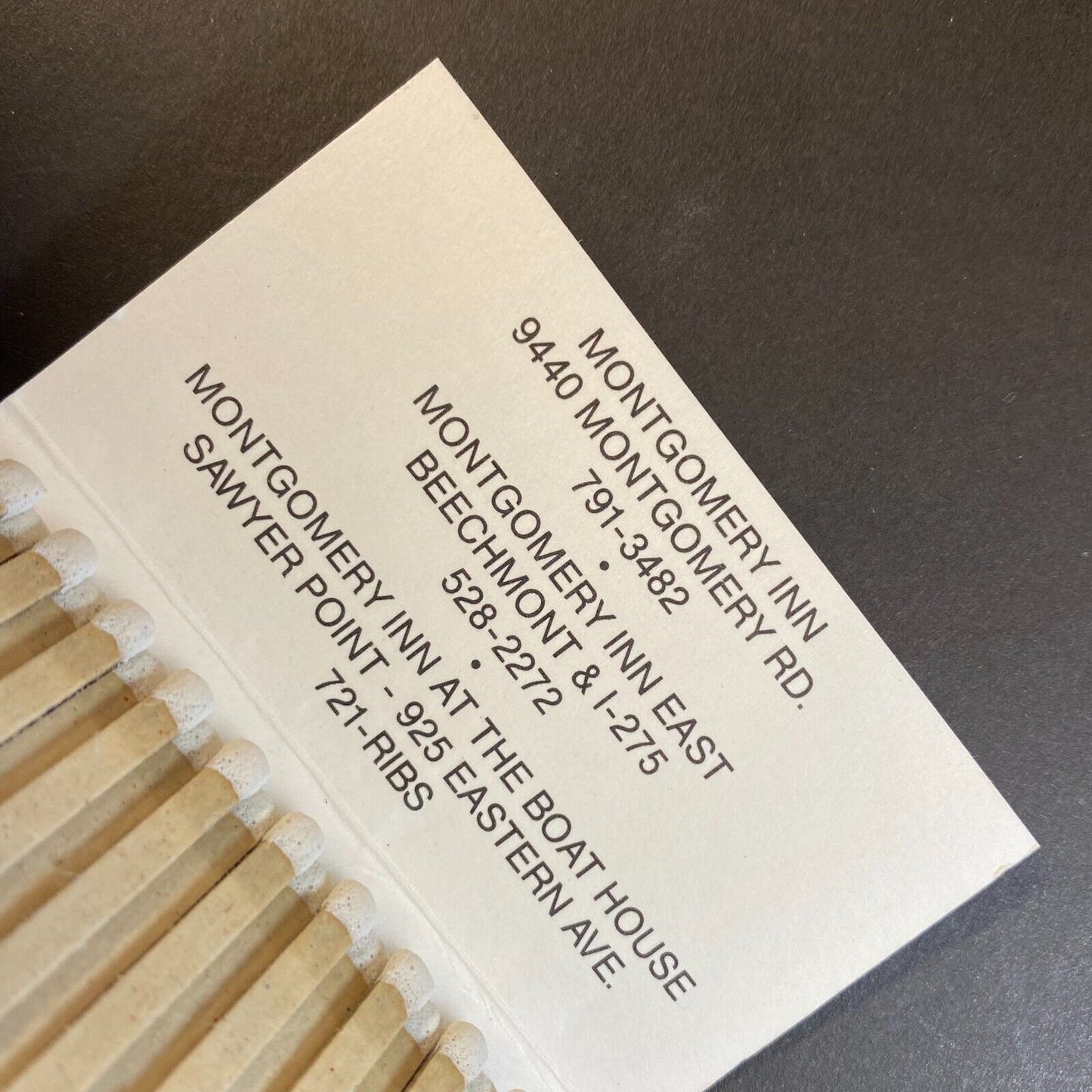 Montgomery Inn Olympic Boathouse Bob Hope Full Matchbook c1975-80's (#2)