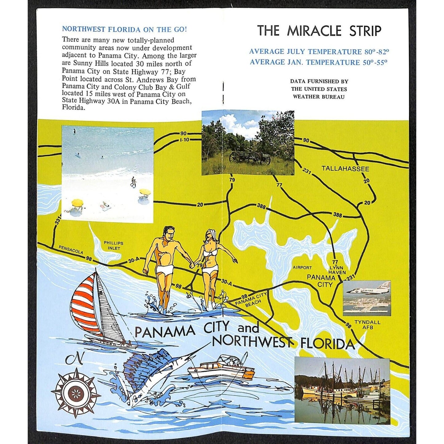 Welcome to Panama City and Northwest Florida c1970 Travel Brochure 8pp VGC