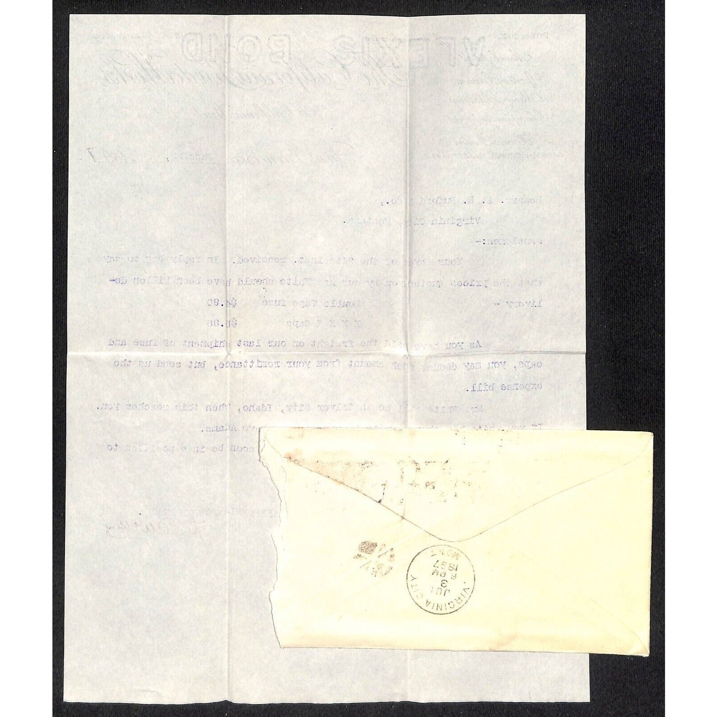 California Powder Works Jun 1897 Letterhead + Cover S.R. Buford Virginia City MT