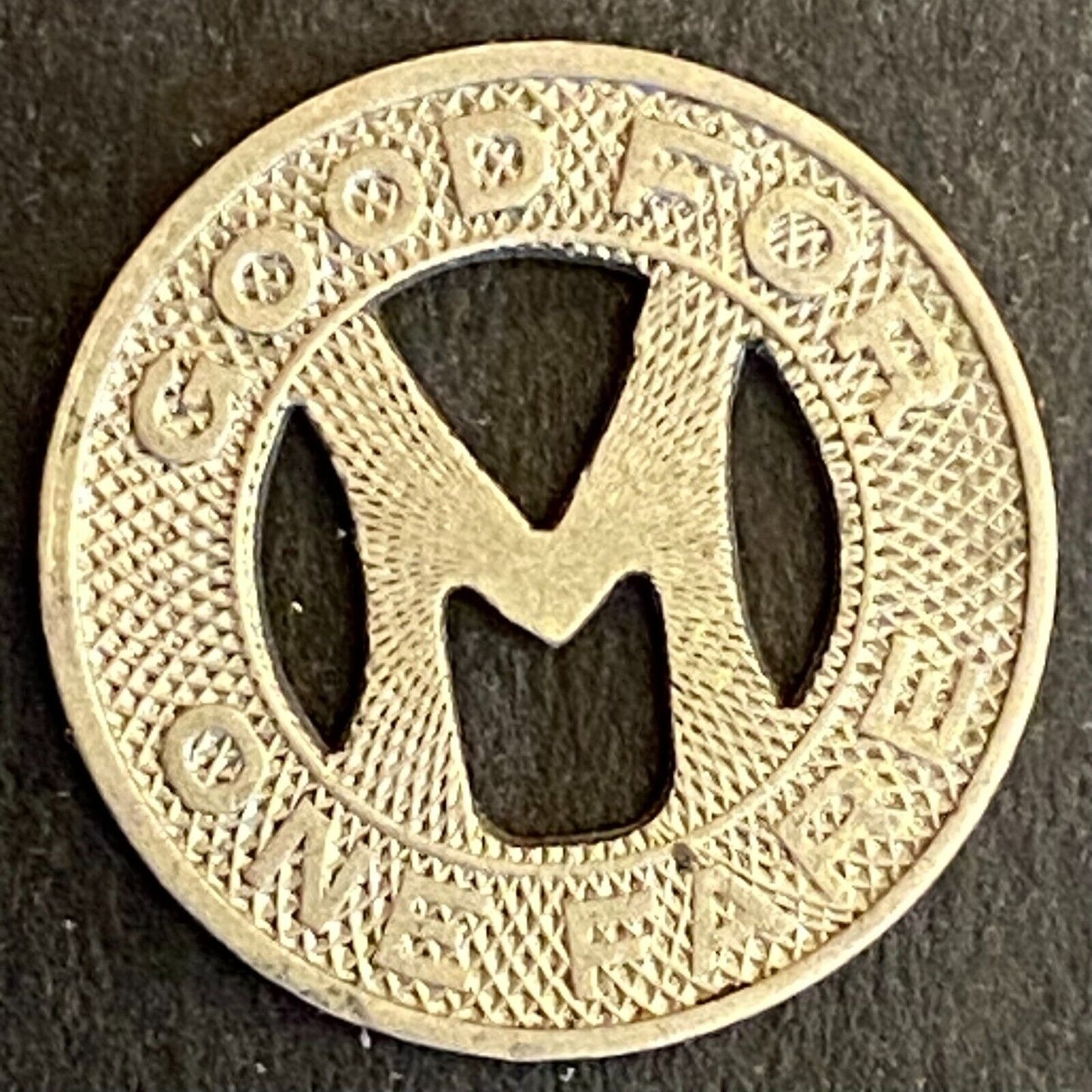 Midwest Transit Lines Ames, IA Good For One Fare Transit Token 16mm c1945 (#2)